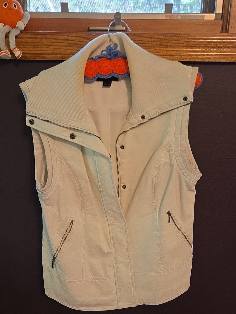Tribal Cream Zip-Front Sleeveless Vest